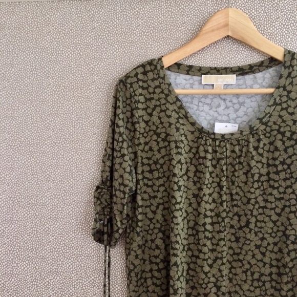 M Michael Michael Kors Ruched Sleeve Tee New - Picture 2 of 8